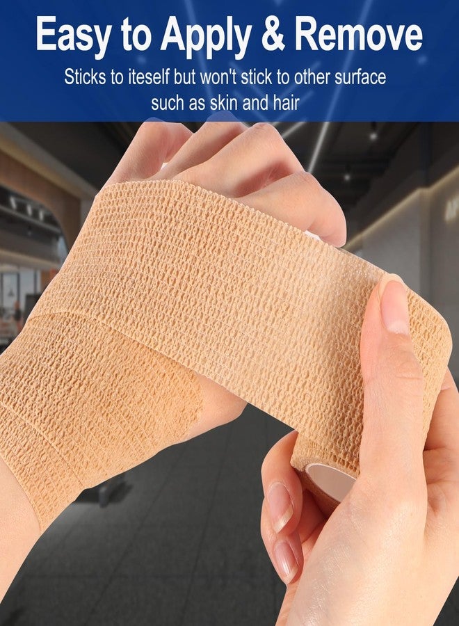 LDIWEE 24 Pack 4 Inch Self Adhesive Bandage Wrap - 5 Yard Cohesive Athletic Tape for First Aid, Medical, Sports, Ankle Wrist Sprains, Vet Wrap (Brown) - Image 5